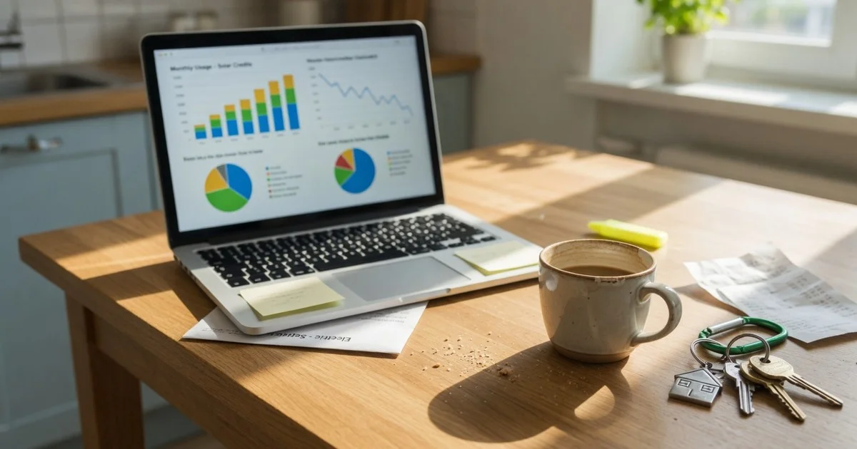 Energy bill planning lifestyle photo about solar savings